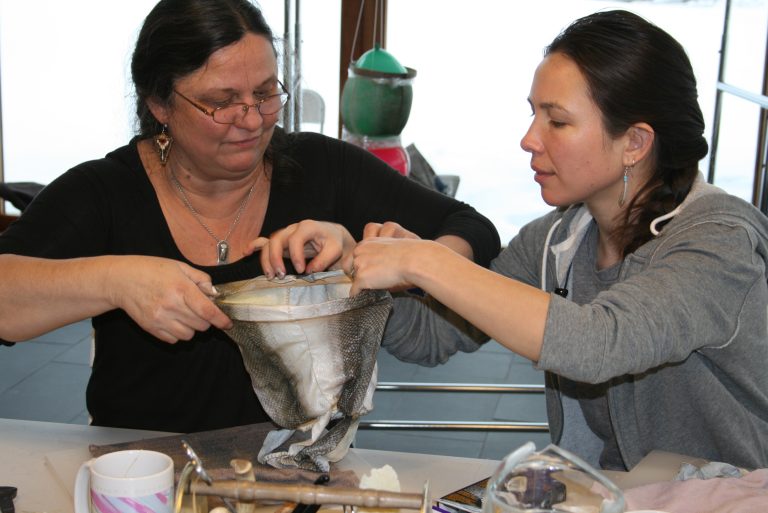 Judy Dow and Emily Johnson | VPL Residency for Niicugni | photo by Sara Coffey